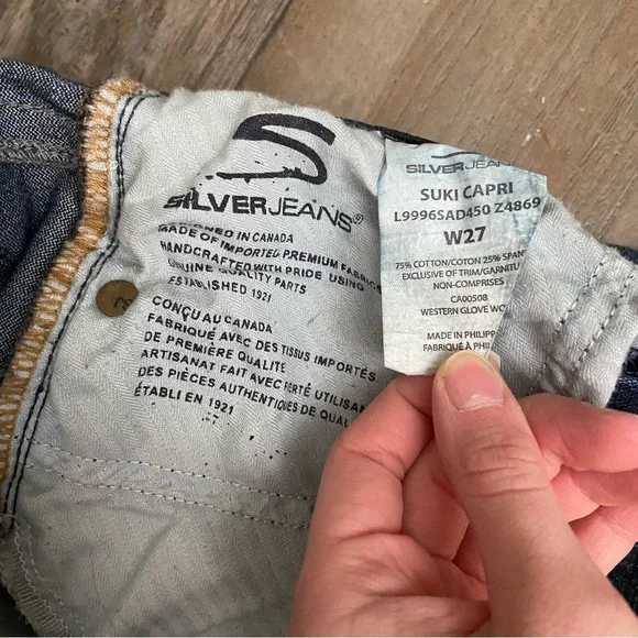 Silver Jeans Suki Capri Dark Blue Women's Jeans Size 27 - Picture 3 of 8